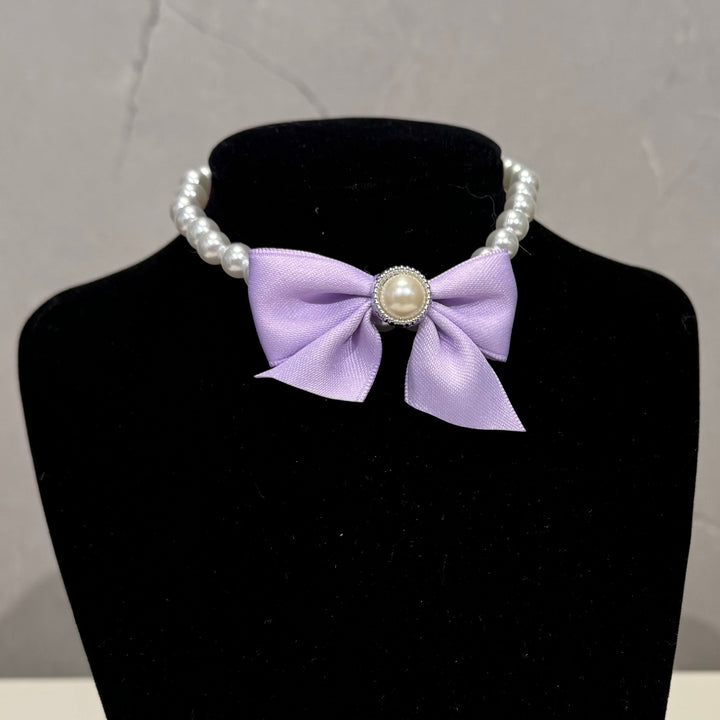Haustier-Halsband mit Perlenschleife
