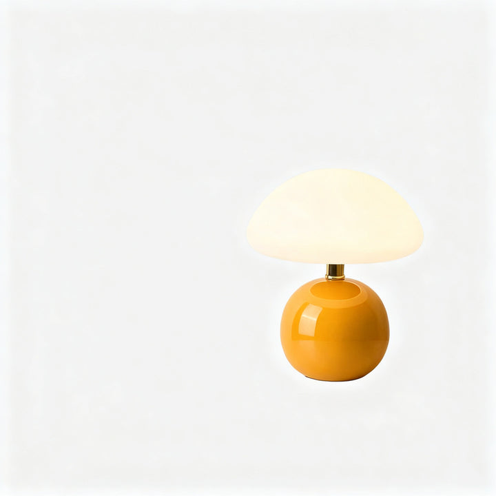Pilztischlampe mit Keramikfuß, USB-betrieben