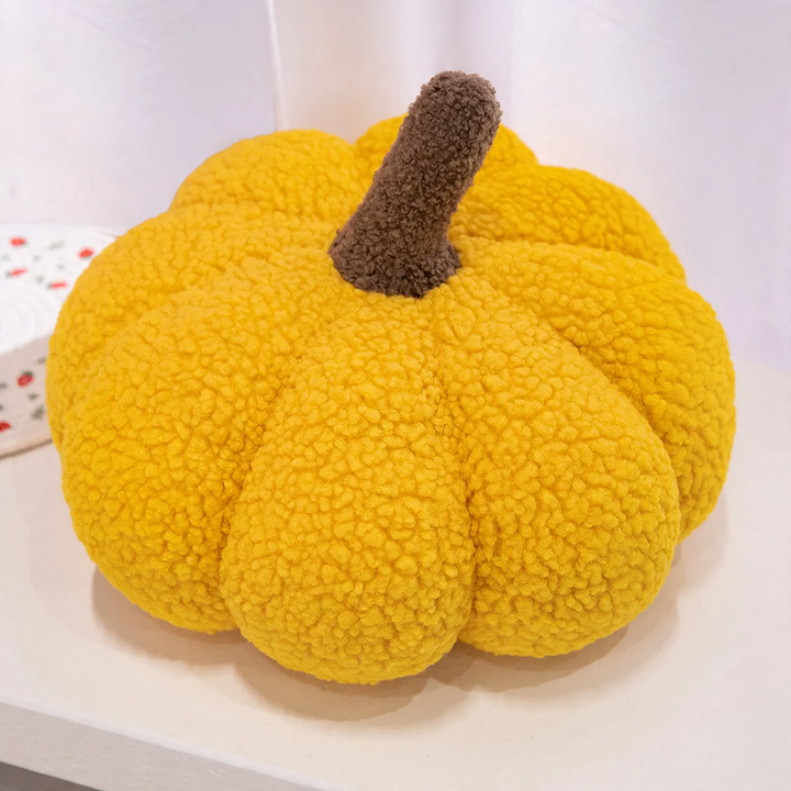 Flauschiges Kürbis-Kuschelkissen, Kurzflor