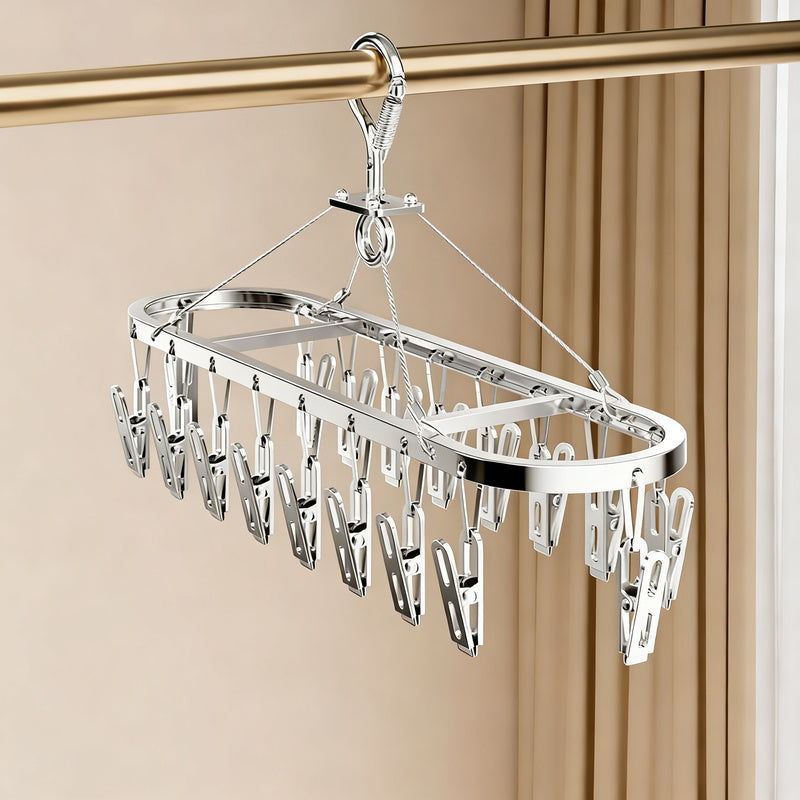 Wäscheständer aus Aluminium mit Klammern