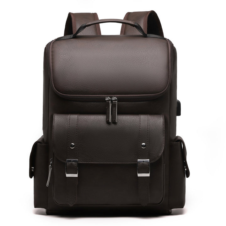Rucksack aus PU-Leder, 20–35 L, Vintage-Stil
