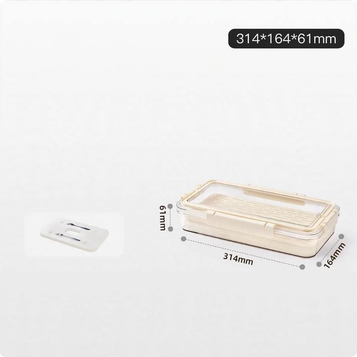 Tragbare Frischhaltebox mit Abtropfplatte