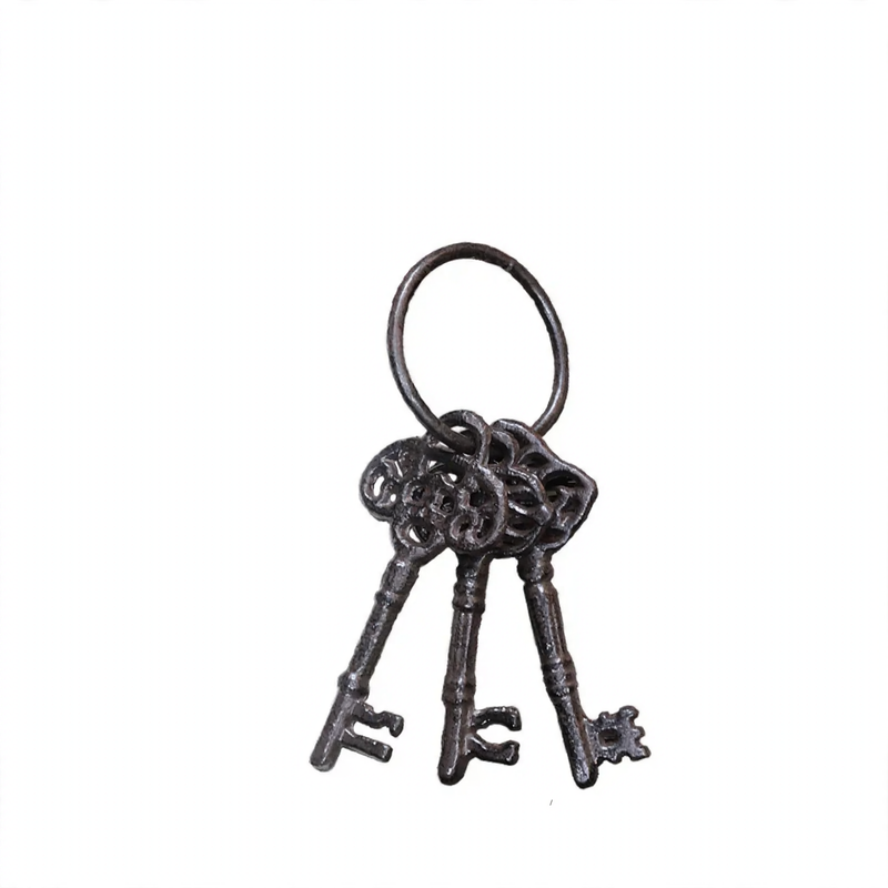 Wandhaken aus Eisen mit Schlüsselmotiven