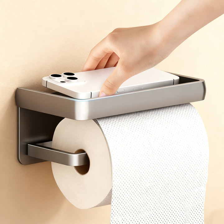 Wandmontierte Toilettenpapierbox aus Weltraum-Aluminium LH0345