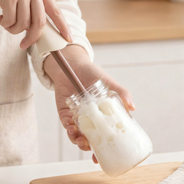 Langstiel-Bürste mit Quetschfunktion für Becher und Flaschen
