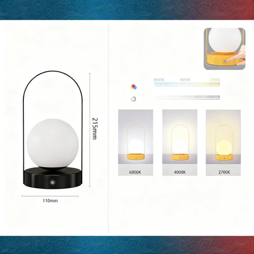 Nachttischlampe mit Farbwechsel und Dimmfunktion, Modell YCZM-9