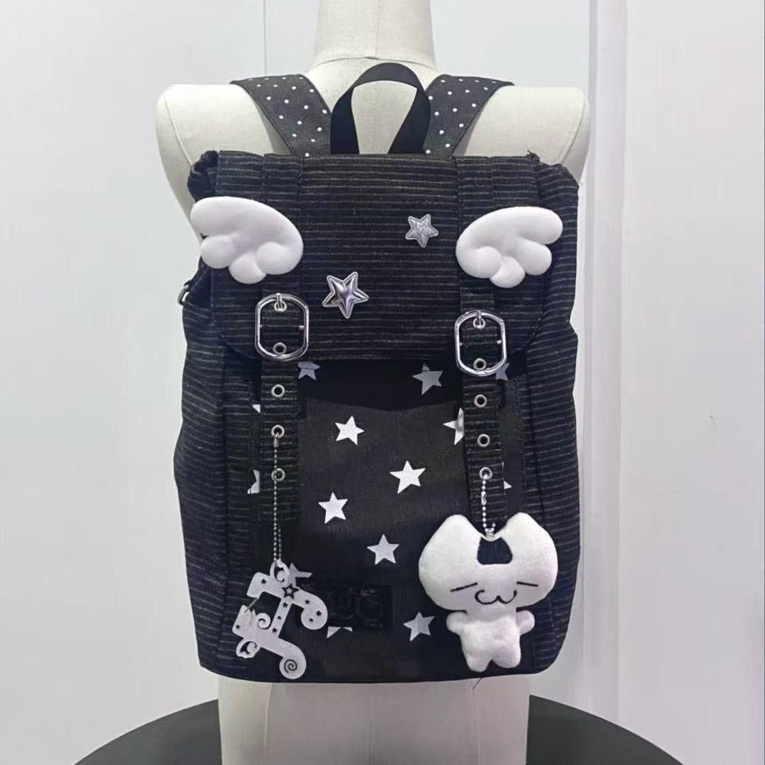 Baumwoll-Rucksack mit Streifenmuster