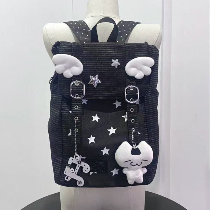 Baumwoll-Rucksack mit Streifenmuster
