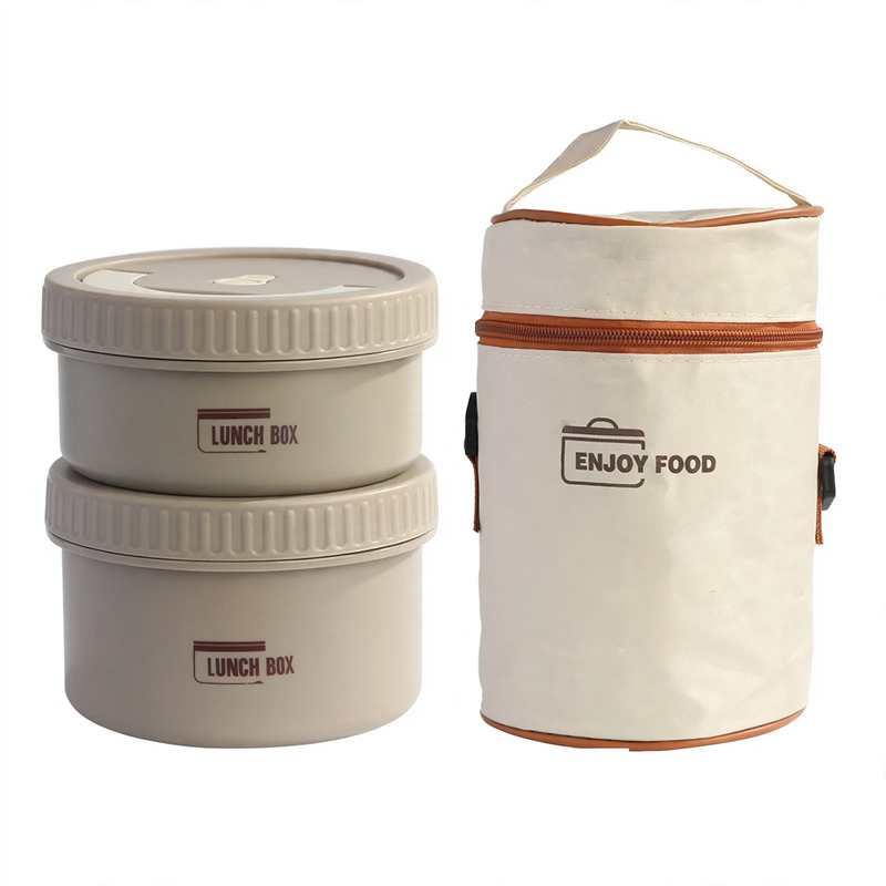 Edelstahl-Lunchbox, rund, 470–600 ml, mit Deckel