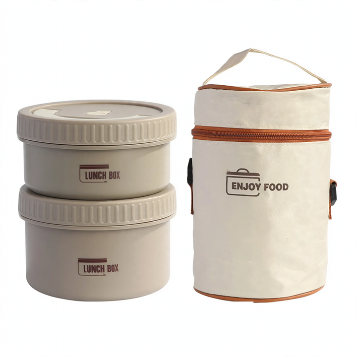 Edelstahl-Lunchbox, rund, 470–600 ml, mit Deckel
