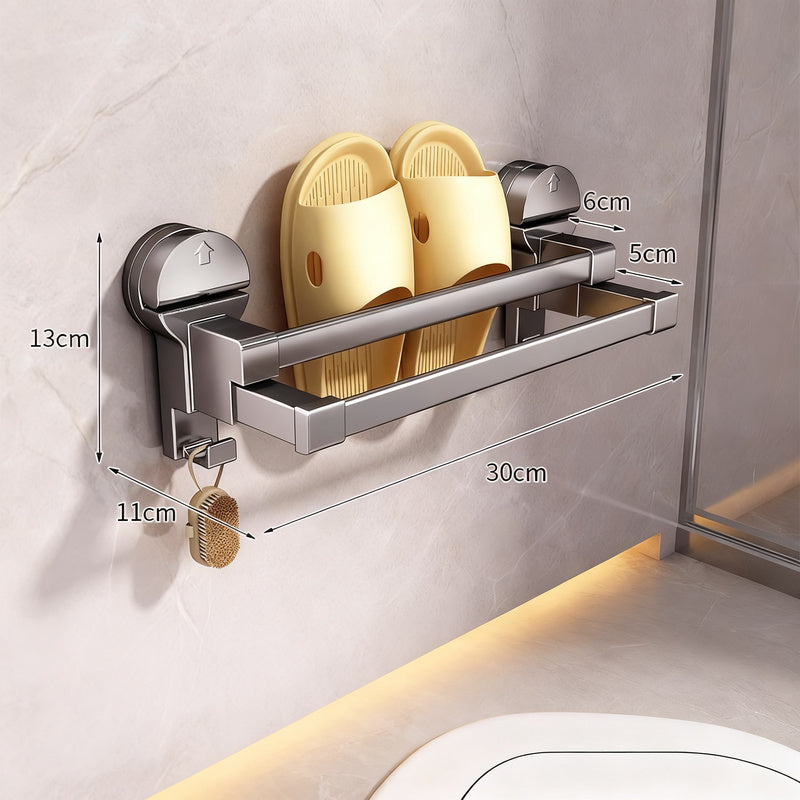 Wandmontiertes Pantoffelregal aus Weltraum-Aluminium
