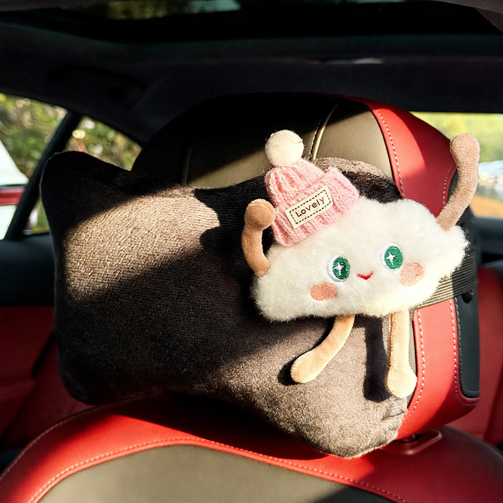 Flauschiges Auto-Nackenkissen mit Wolkenmuster