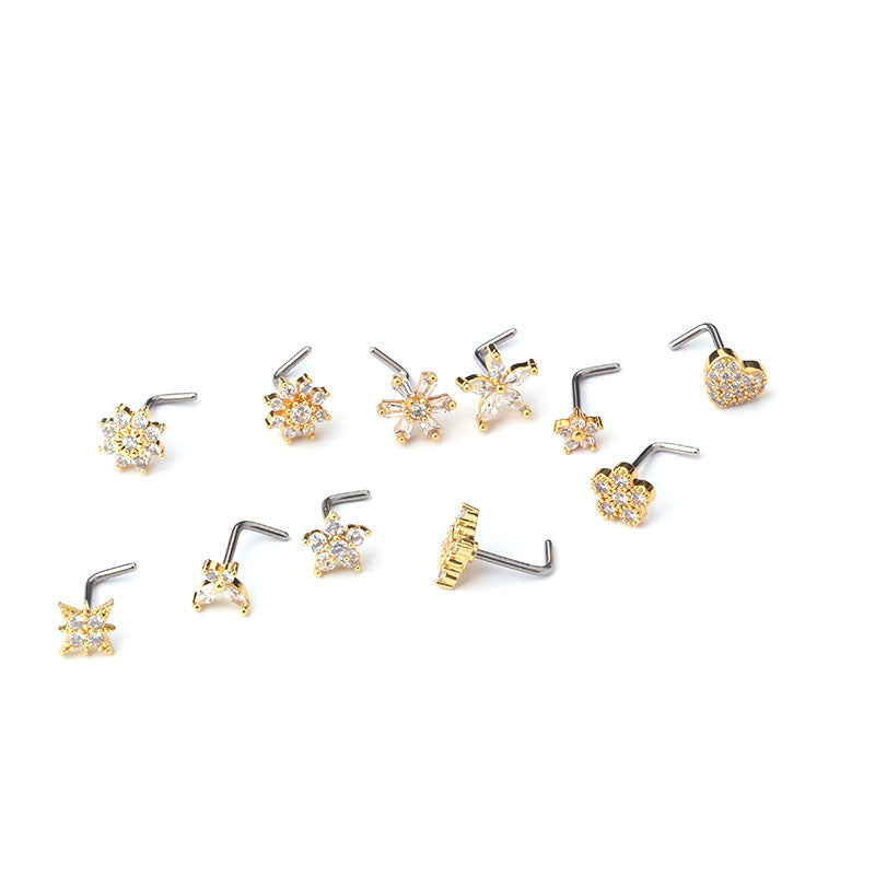Titan-Piercingstab, flache Basis, Innengewinde