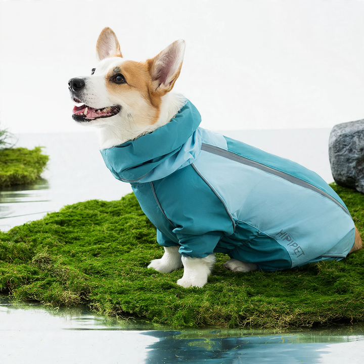 Regenmantel für Hunde, vierbeinig, wasserdicht