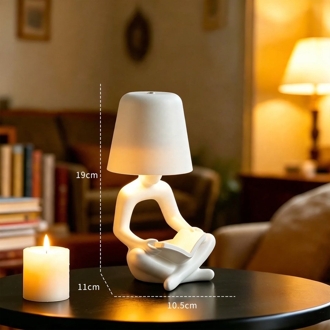Abstrakte Leserfigur Tischlampe, mehrfarbig wählbar