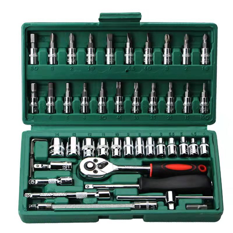 Ratschenschlüssel-Steckschlüssel-Set 46-teilig Modell 1103