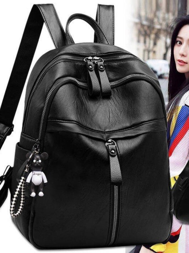 Doppelschulter-Rucksack mit weichem Kunstleder-Look