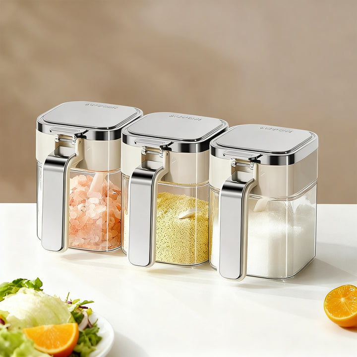 Gewürzbox aus Glas mit dichtem Verschluss