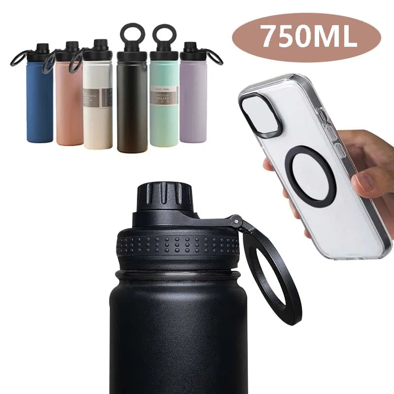 Isolierte Edelstahl-Trinkflasche mit Handyhalterung – 750 ml