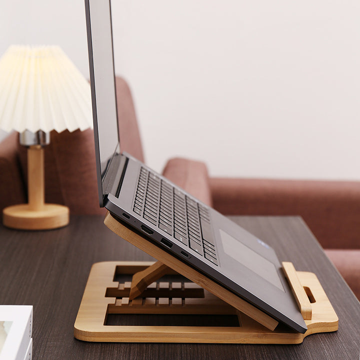 Holz-Laptop-Ständer mit Schreibtisch-Organizer