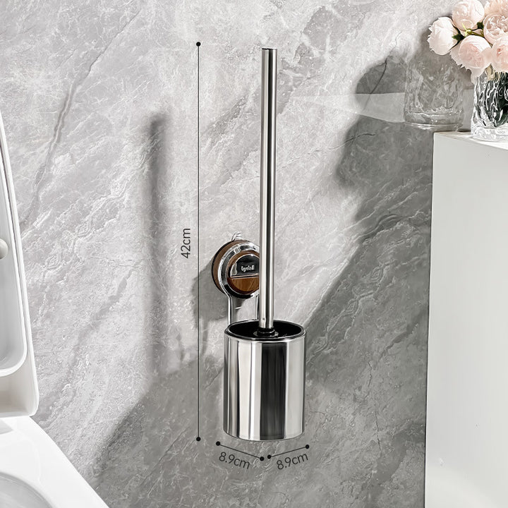 Toilettenbürste aus Edelstahl mit Saugnapf