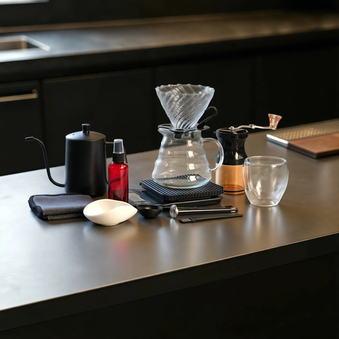 Handaufguss-Kaffee-Geschenkset, 14–15-teilig