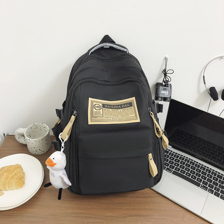 Doppelrucksack, Nylon, atmungsaktiv, mit Anhänger