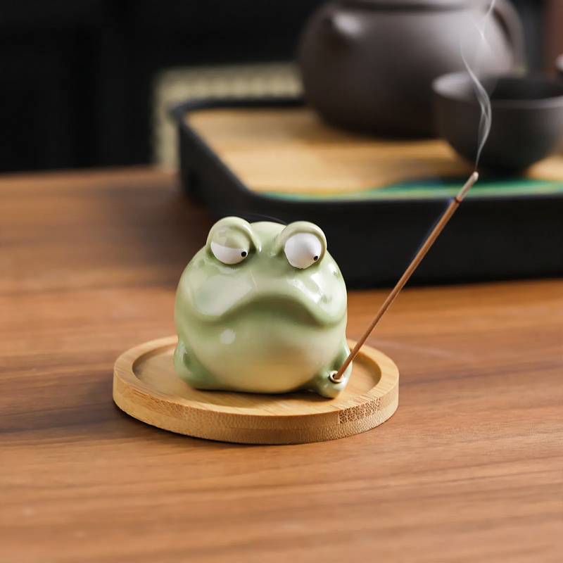 Frosch-Räucherstäbchenhalter aus Harz
