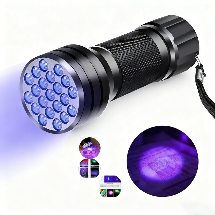 UV-Taschenlampe mit Aluminium-Gehäuse