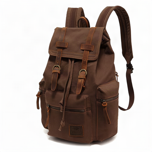 Leinen-Rucksack, 36–55 L, 15,6 Zoll, im Vintage-Stil