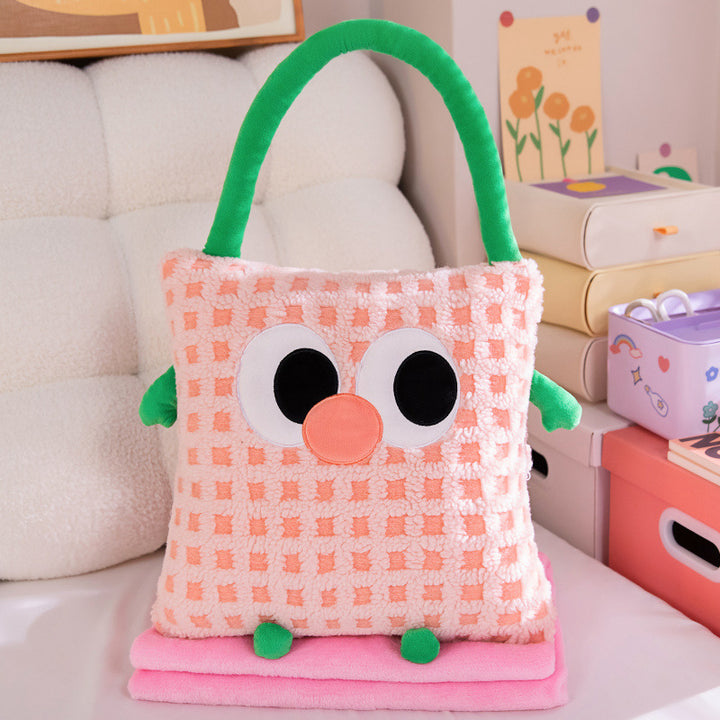 Kuschelkissen und Decke 2-in-1, Streifenmuster