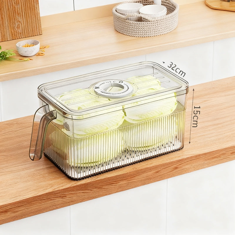 Kühlschrank-Frischhaltebox mit Ablauf und Zeitfunktion
