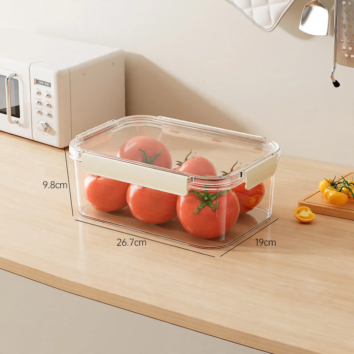 Transparente Frischhaltebox mit dichtem Deckel