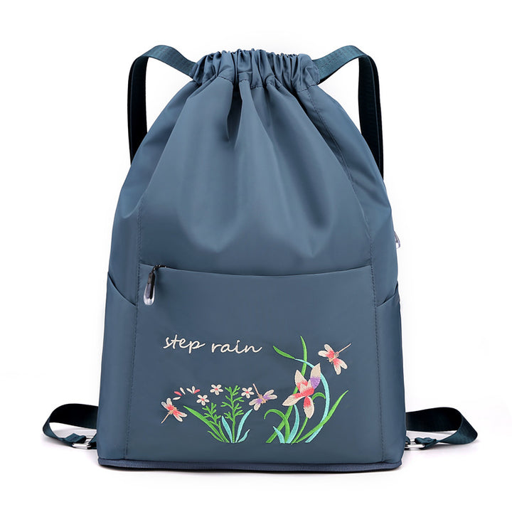 Doppelter Rucksack, Nylon, faltbar, bestickt