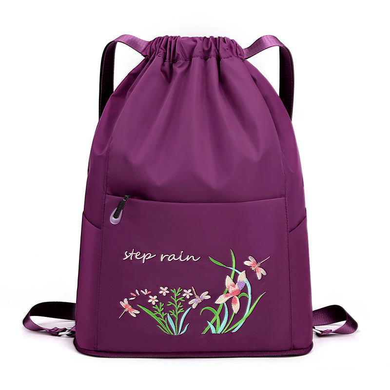Doppelter Rucksack, Nylon, faltbar, bestickt