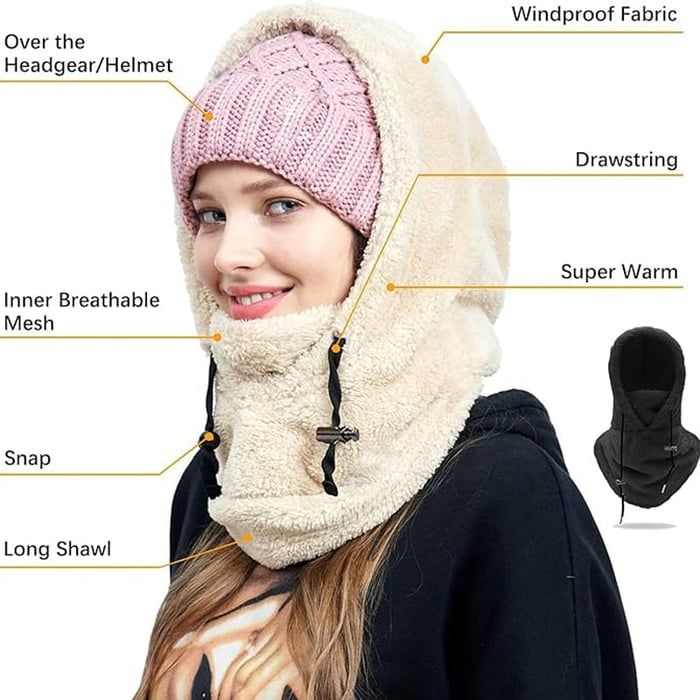 Ski-Maske mit Sherpa-Kapuze | Karnz