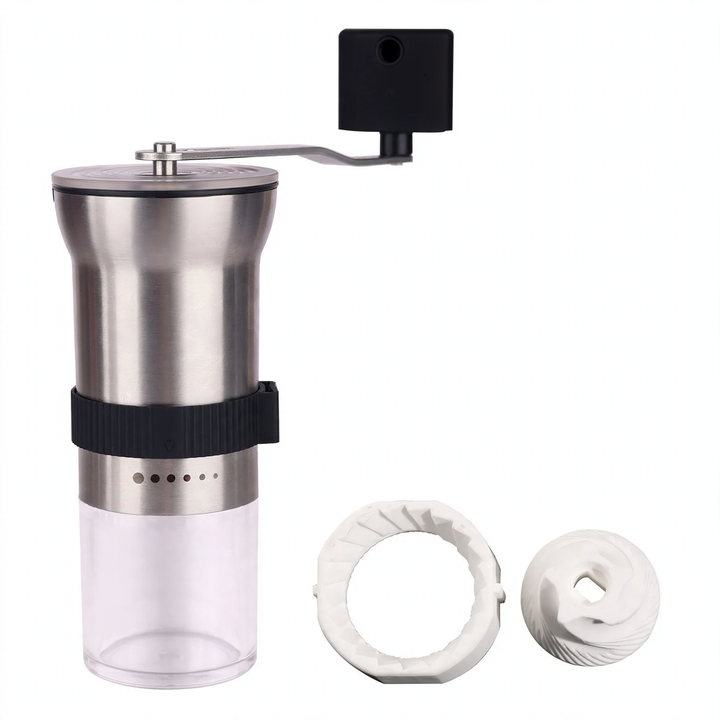 Handkurbel-Kaffeemühle mit Keramik- oder Stahlmahlwerk