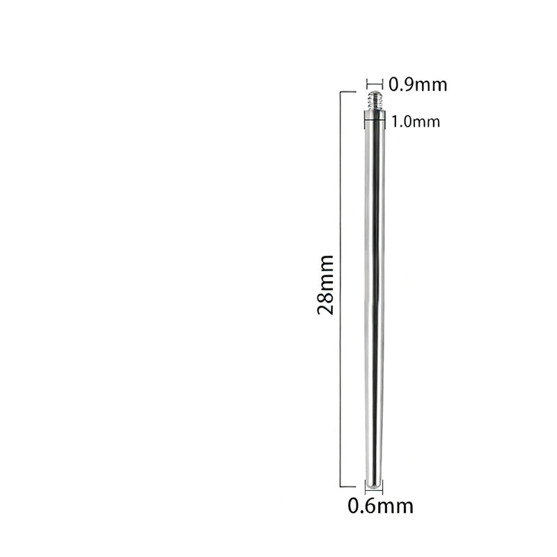 Titan-Piercingstab, flache Basis, Innengewinde