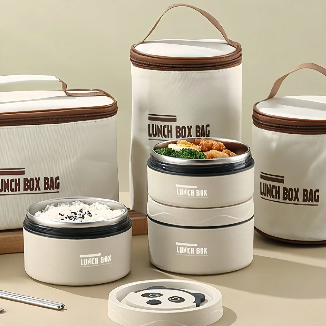 Edelstahl-Lunchbox, rund, 470–600 ml, mit Deckel