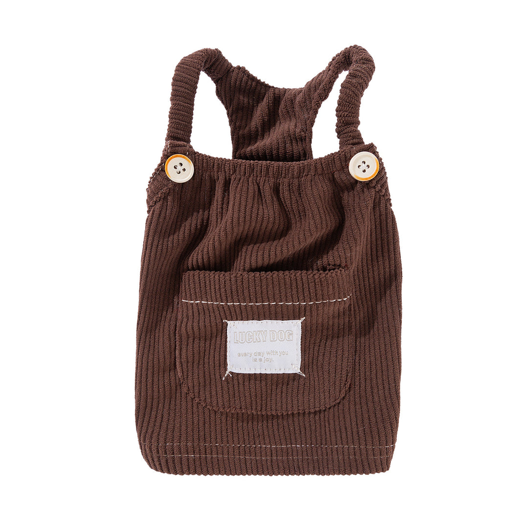 Hundeträgerkleid aus Kord, mit Tasche