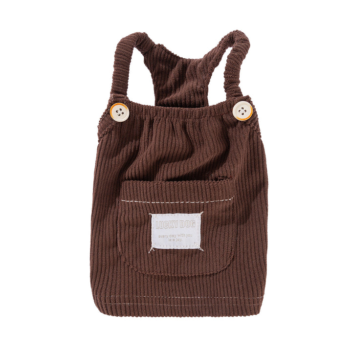 Hundeträgerkleid aus Kord, mit Tasche