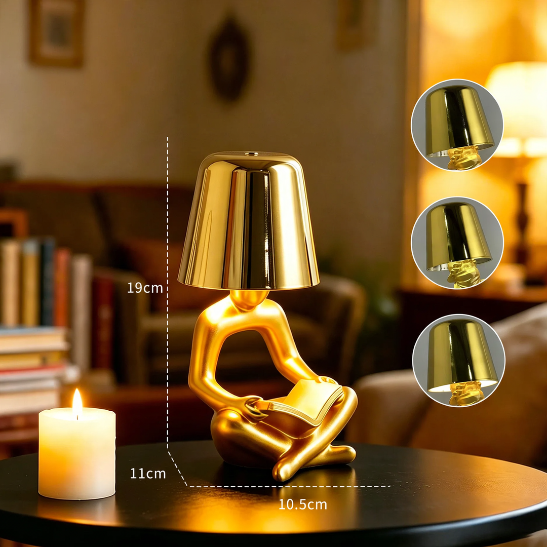 Abstrakte Leserfigur Tischlampe, mehrfarbig wählbar
