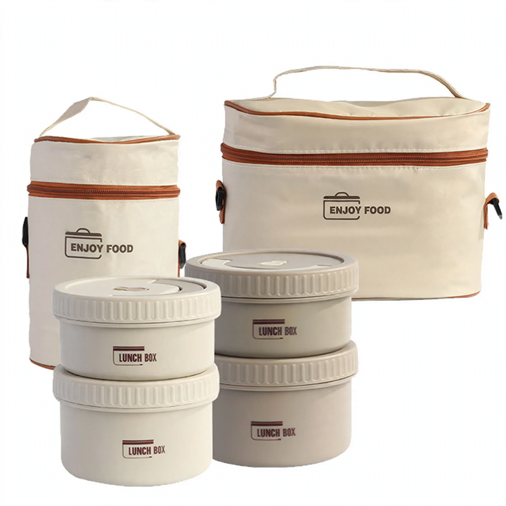 Edelstahl-Lunchbox, rund, 470–600 ml, mit Deckel