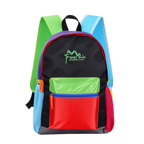 Reiserucksack faltbar, Polyester, 20-40 cm, Farbblöcke