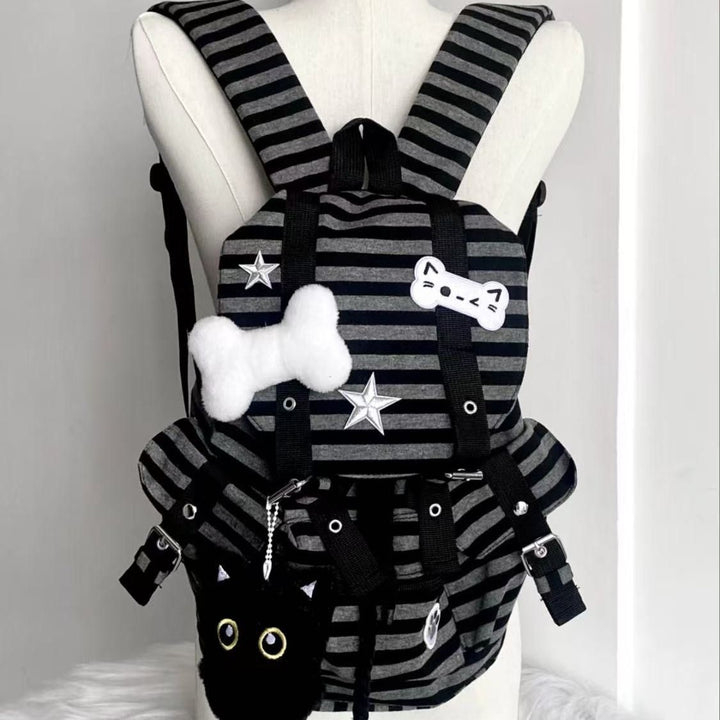 Baumwoll-Rucksack mit Streifenmuster