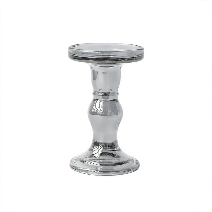 Glaskerzentablett mit Säulenfuß, modern