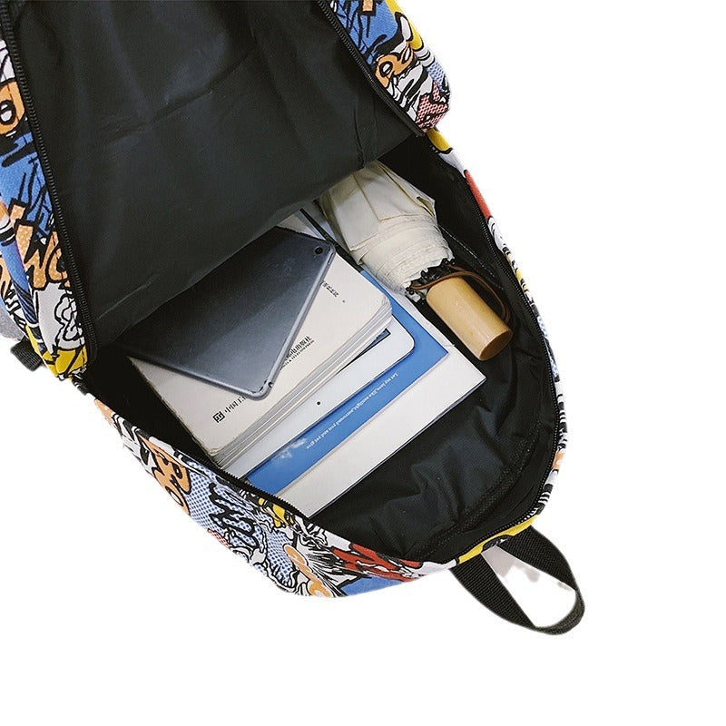 Leinwand-Rucksack mit Schriftzug-Design, unter 20 L