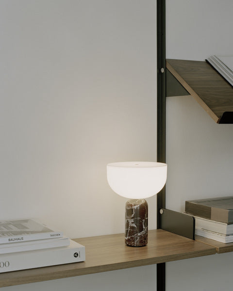 Pilzförmige Tischleuchte, Marmor, LED, Touchschalter