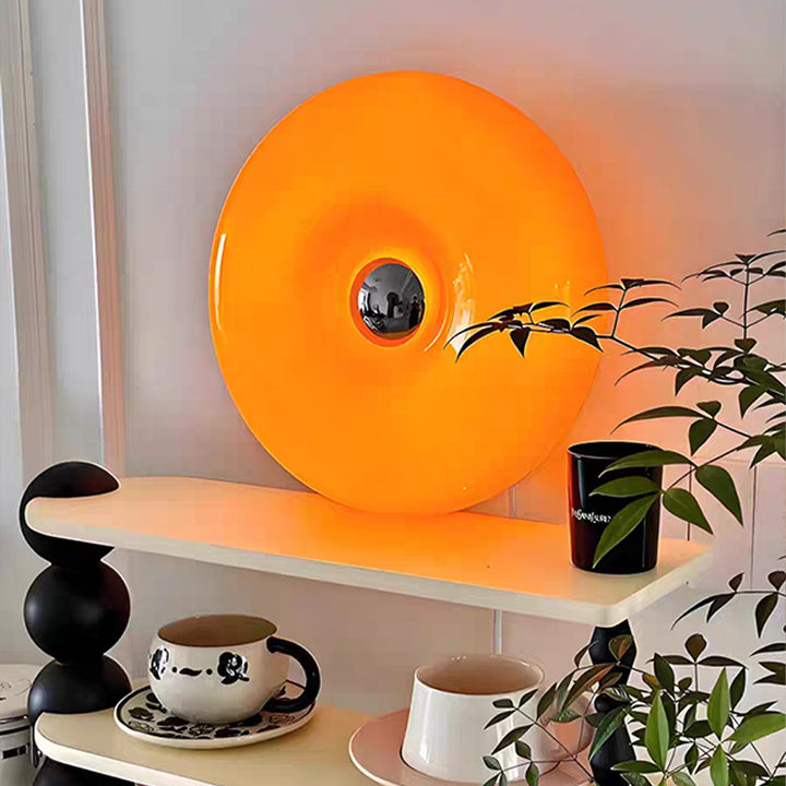Glastischleuchte Donut-Form mit Farbwechsel
