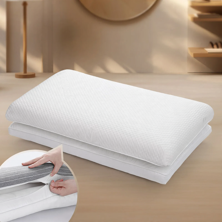 Ergonomisches Nackenstützkissen aus Baumwolle und Memory-Foam